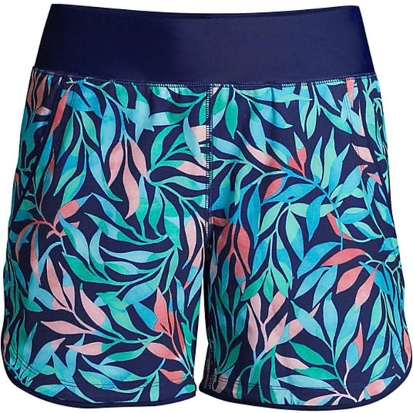 Lands’ End 3” Quick Dry Board Shorts Swim Cover-up with Panty - Picture 2 of 10